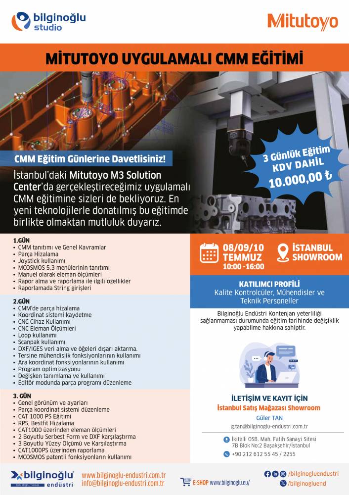 MITUTOYO UYGULAMALI CMM EĞİTİMİ!